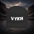 VYKN Classic Snapback Hat with white logo on structured cap