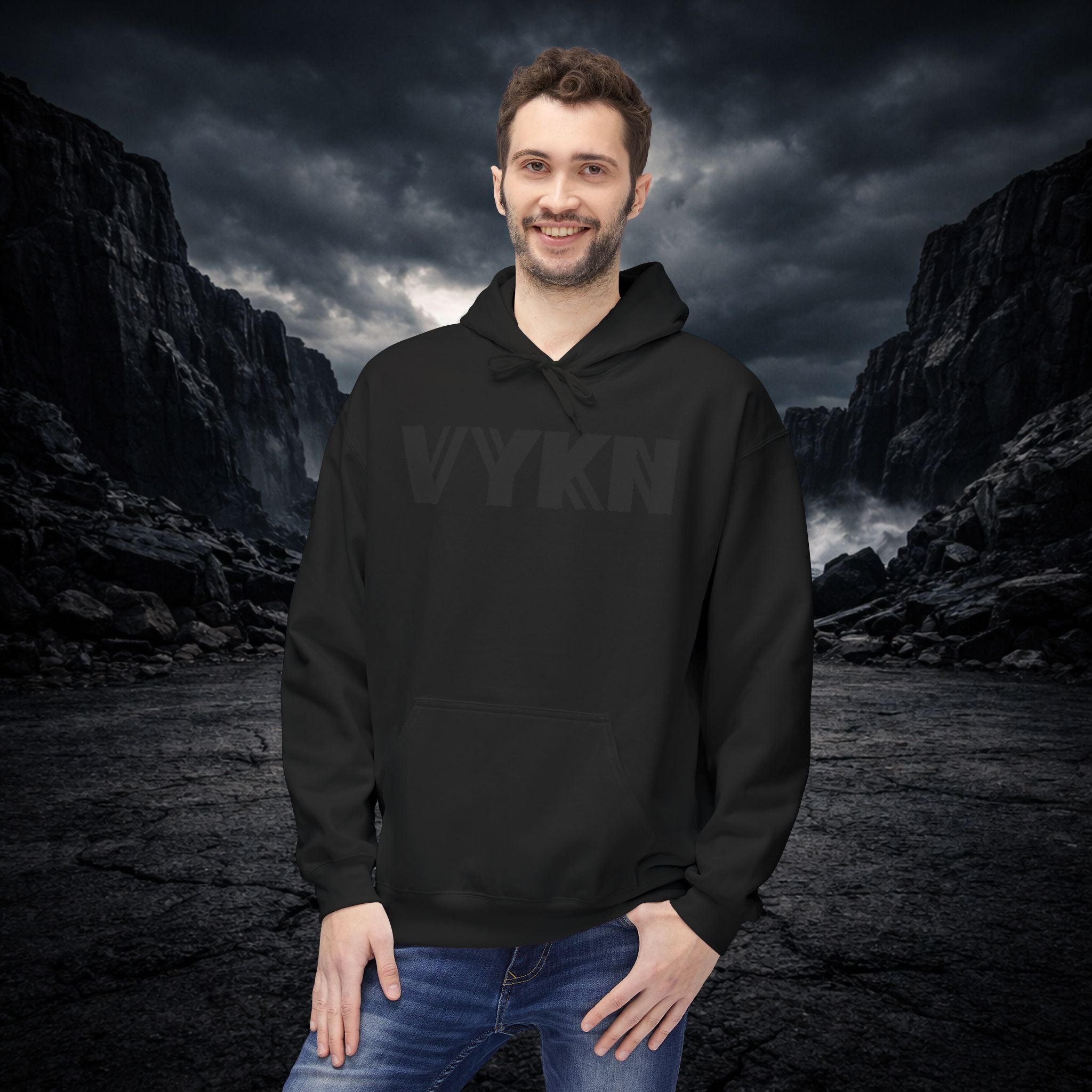 VYKN™ Classic Hoodie – Black Logo
