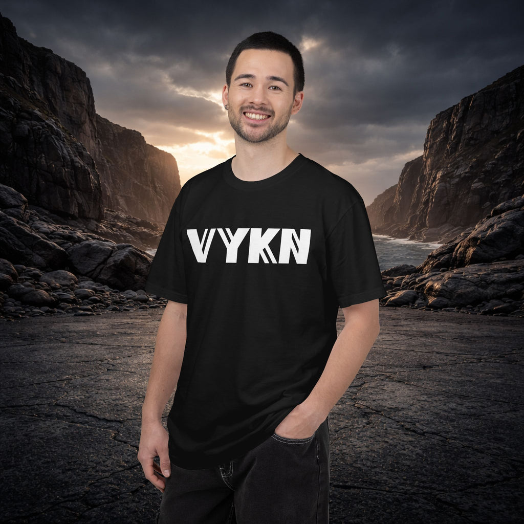 VYKN Classic Tee in white with embroidered logo on chest