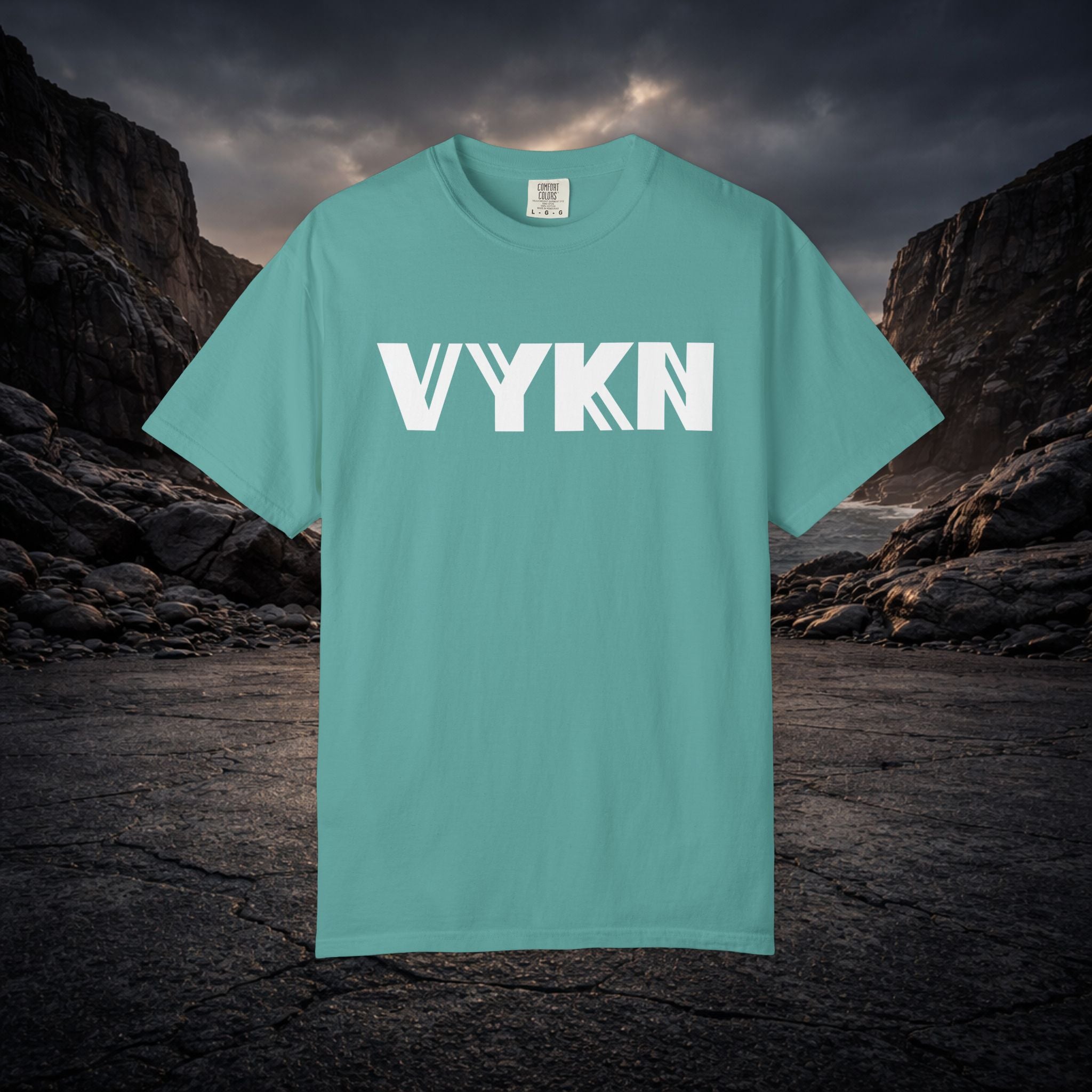 VYKN Classic Tee in white with embroidered logo on chest