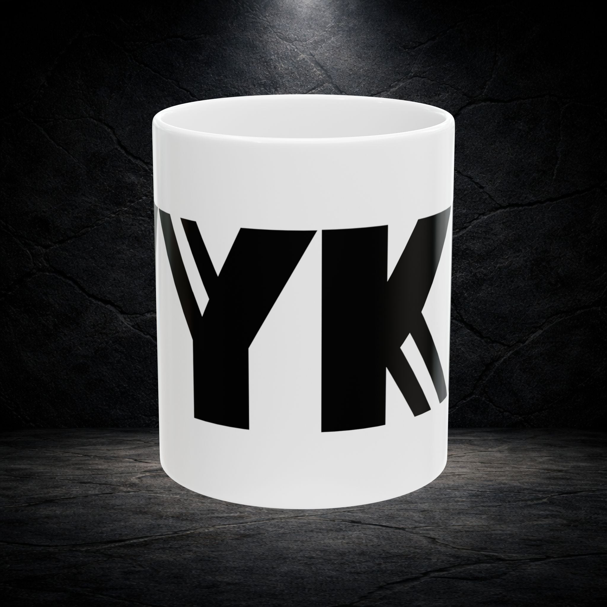 VYKN™ ceramic coffee mug in 11oz and 15oz sizes on a clean white background