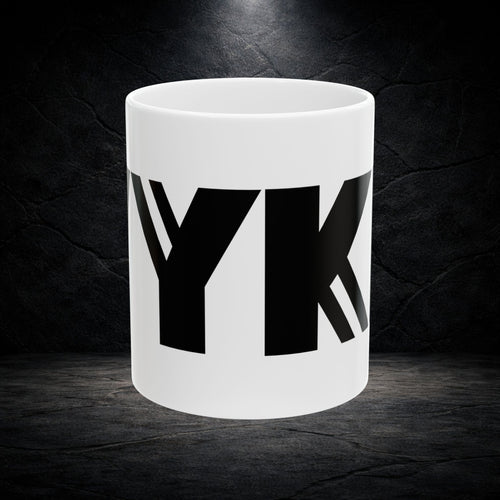 VYKN™ ceramic coffee mug in 11oz and 15oz sizes on a clean white background