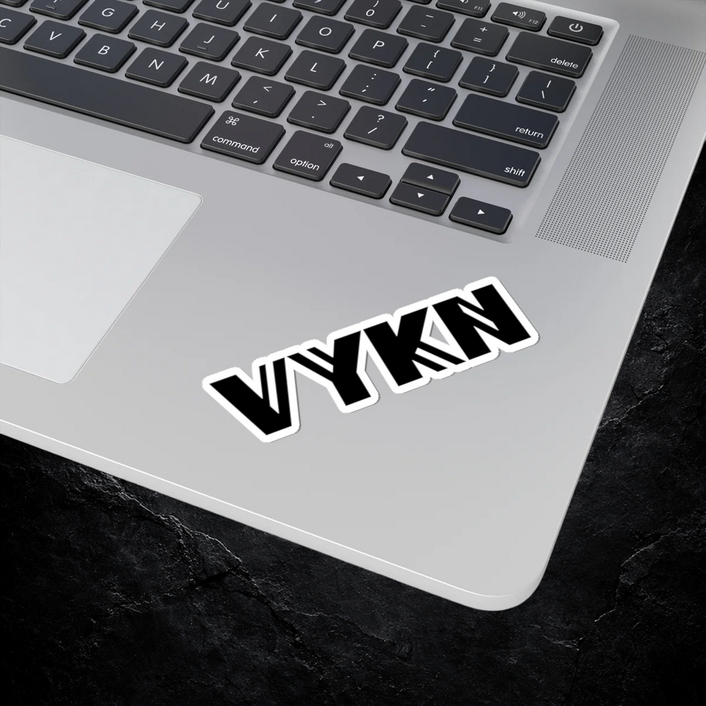 VYKN™ logo vinyl sticker with bold design on white background
