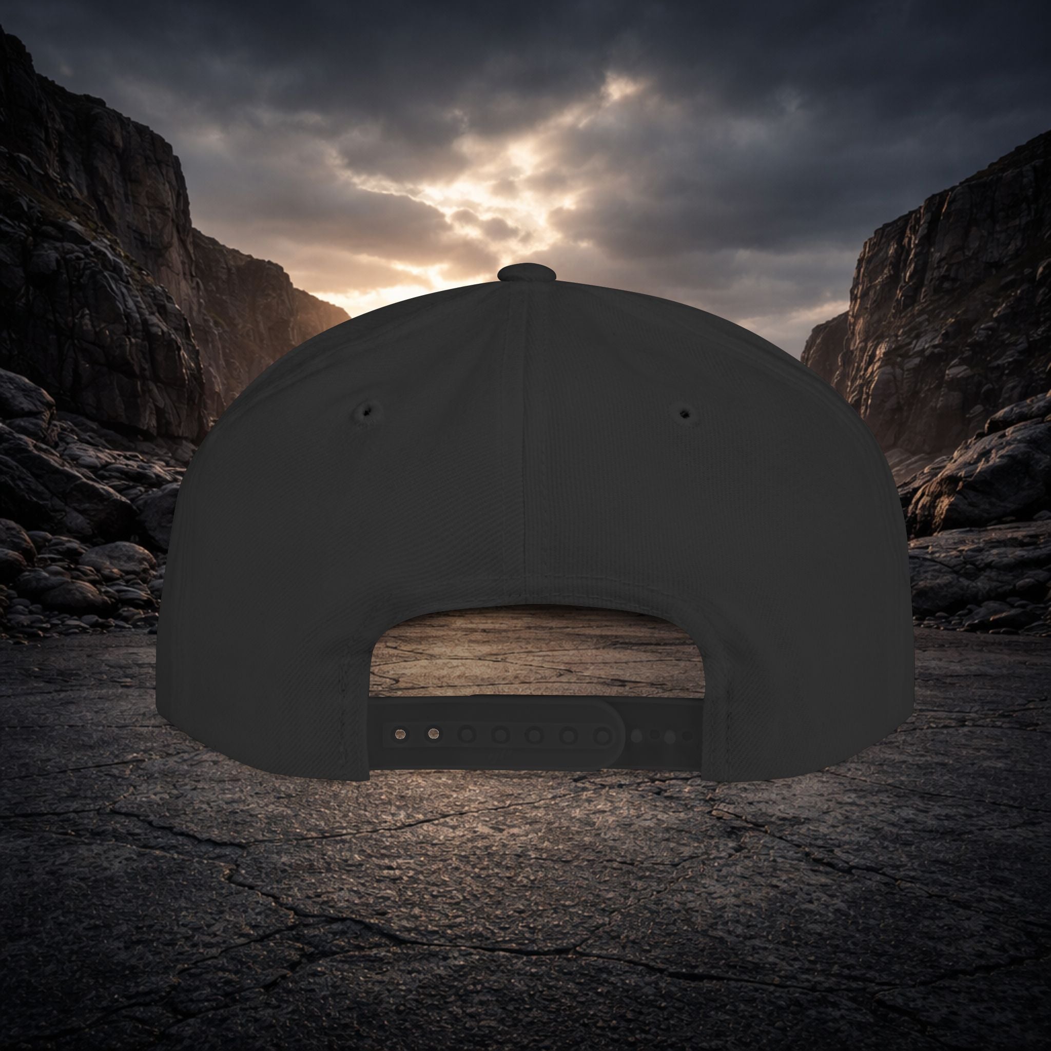 VYKN Classic Snapback Hat with white logo on structured cap