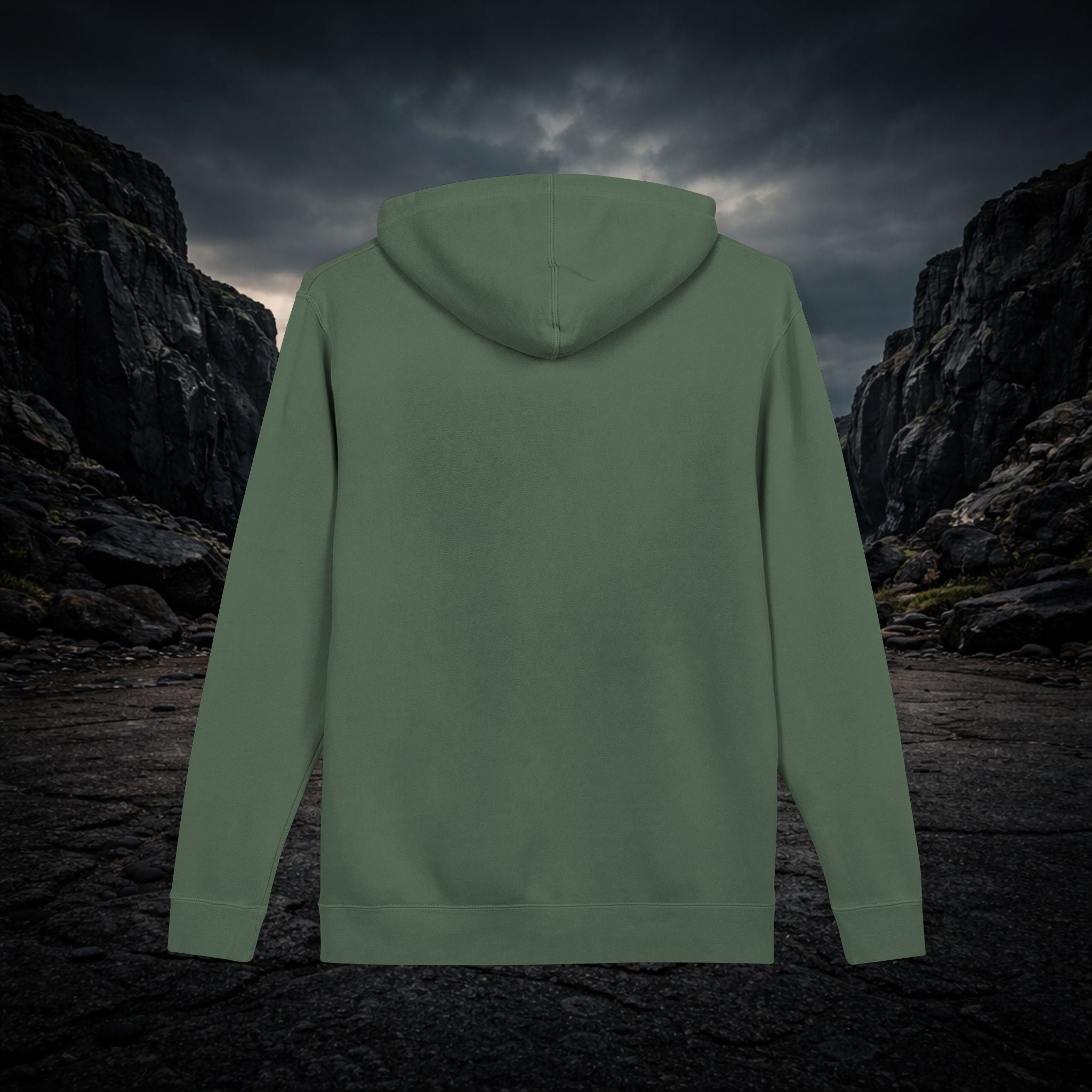 VYKN distressed embroidered hoodie in washed black with vintage worn detailing